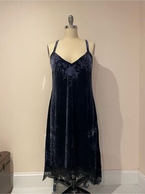Johnny Was Gaze Slip Dress in Sapphire Blue